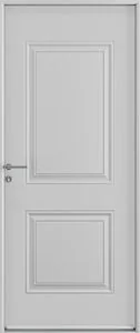 Porte d'entrée en acier blanc à panneaux moulurés